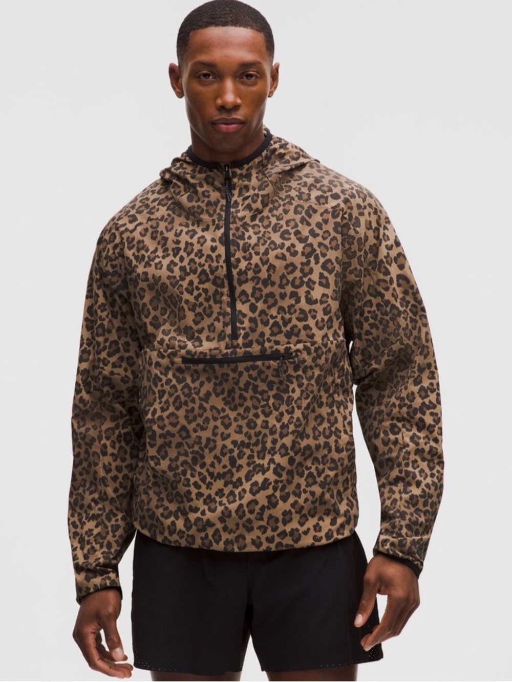 LULULEMON Multi Pocket Running Anorak Jacket Cheetah True Leopard Sz Medium NWT